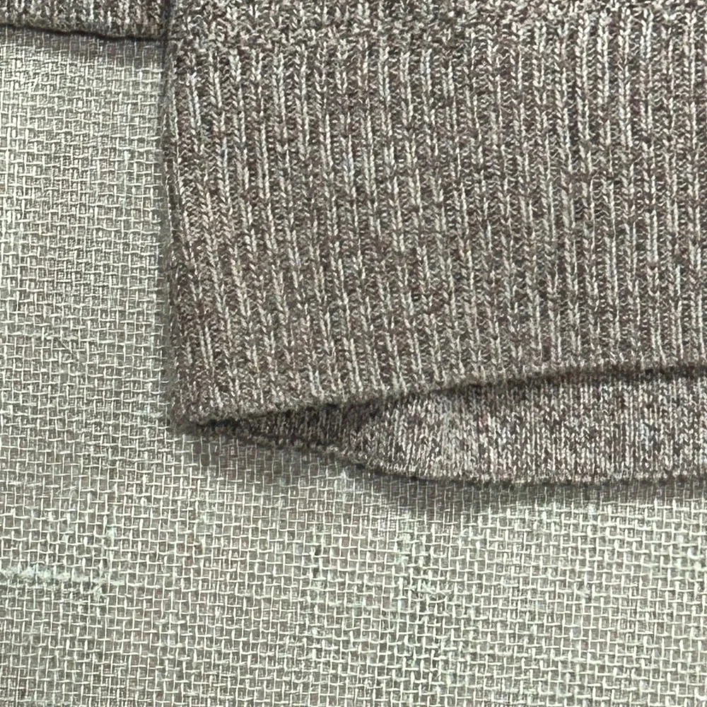 Chaps Mens 4XB Brown Marl Mock Neck Button Sweater Suede Elbow Patches 0050
